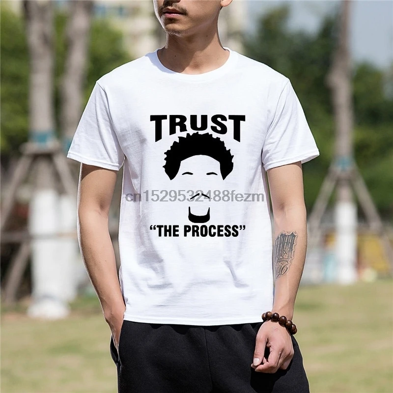 Новая хлопковая Футболка Joel Embiid Trust the Process забавная Хлопковая мужская футболка |