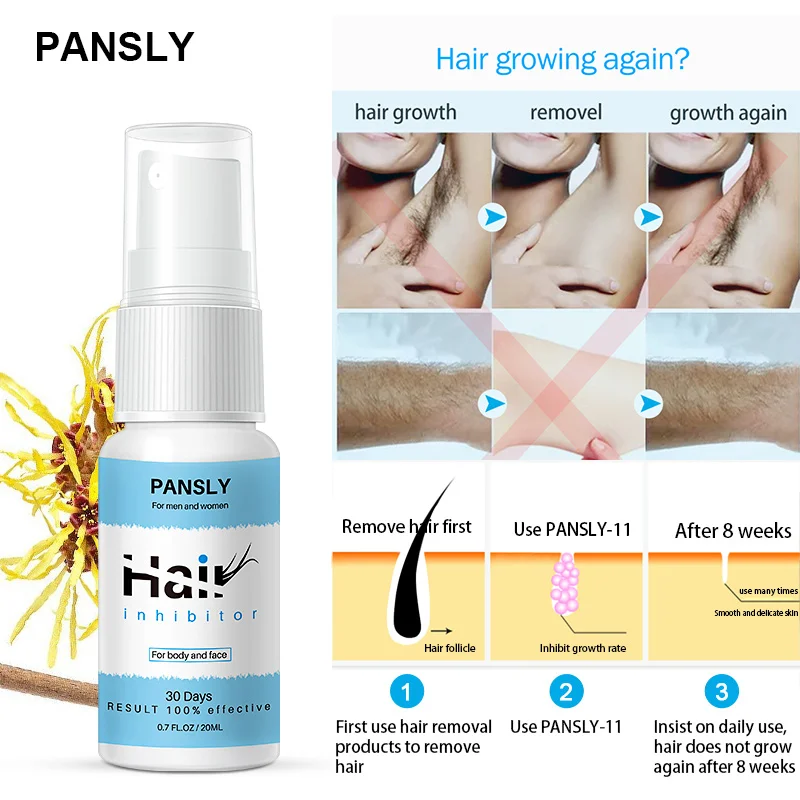 Спрей для удаления волос ингибитор роста тела лица подмышки безболезненное