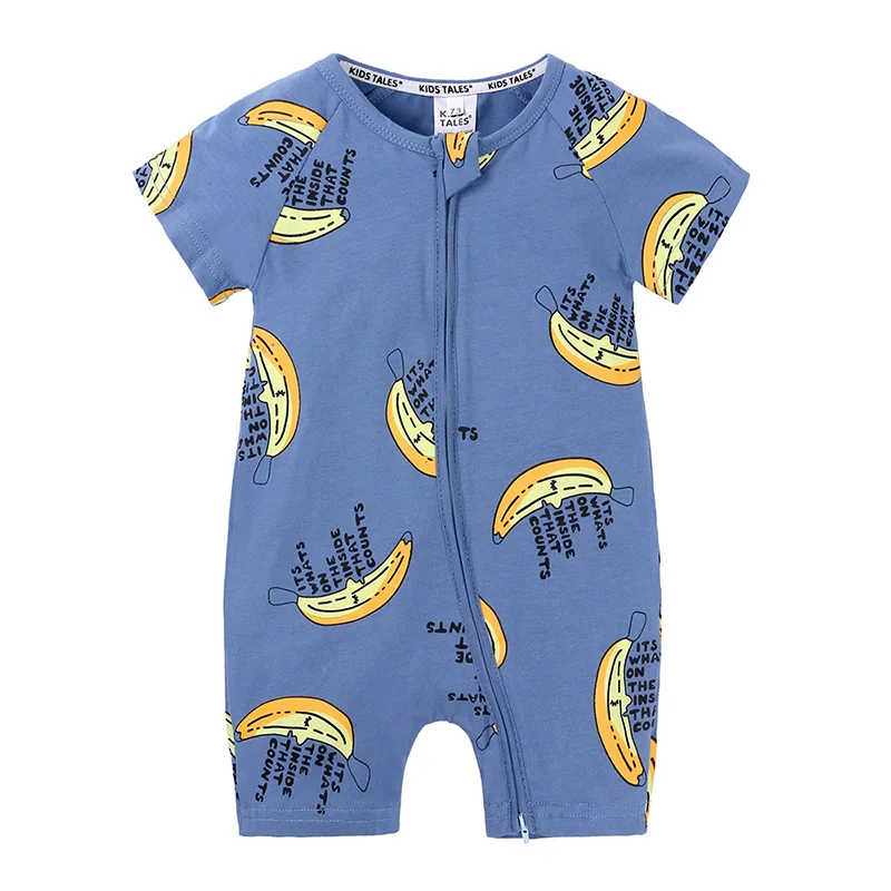 Fashion Fruit Printed Rompers For Newborn Jumpsuit Boys Girls Summer Short-sleeved Outfits Sunsuit Toddler Overalls Clothing | Детская