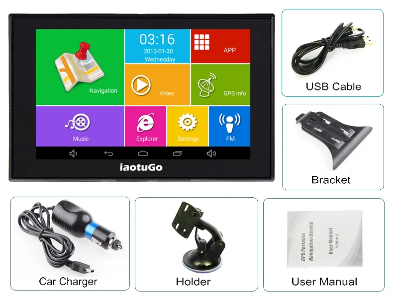 IaotuGo 5 дюймов емкостный Android gps Автомобильный gps навигатор MTK8127 четырехъядерный 8G хранение 512RAM wifi Bluetooth AV-IN навигация