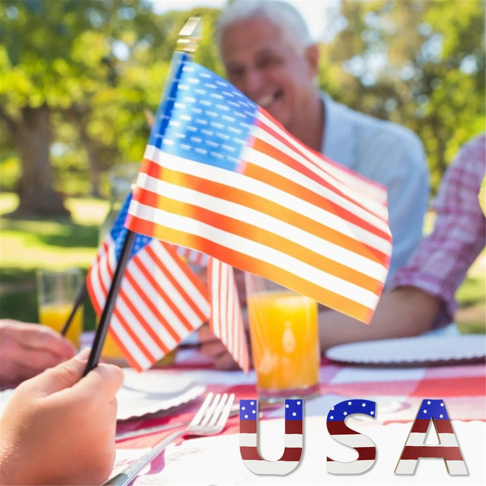 Новый домашний декор День Независимости для стола США патриотический деревянный