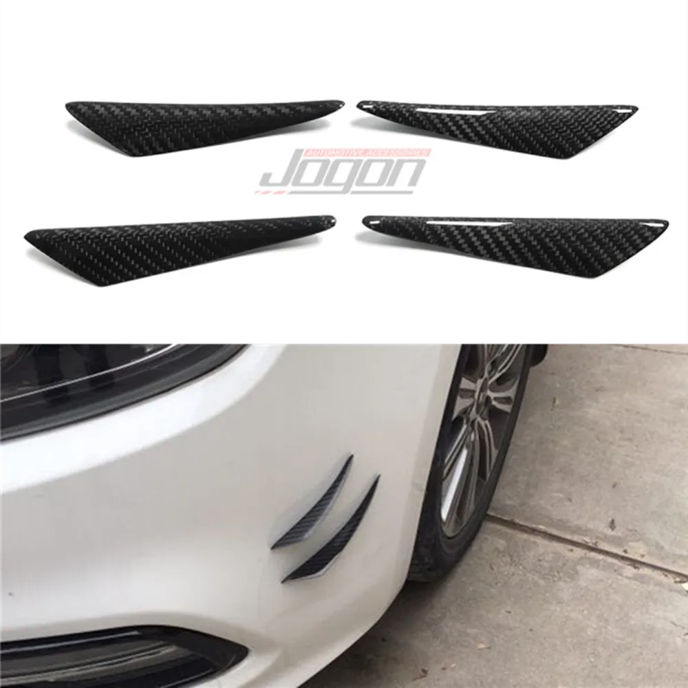 

4Pcs Carbon Fiber Front Bumper Lip Splitter Fins Body Spoiler Canards Refit Trim For KIA K5 K3 K2 RIO 2003-2017