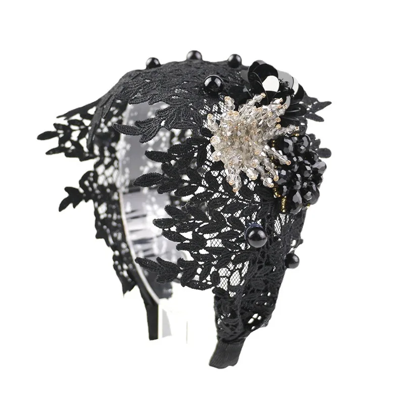 

Женская Кружевная повязка на голову с цветочной вышивкой