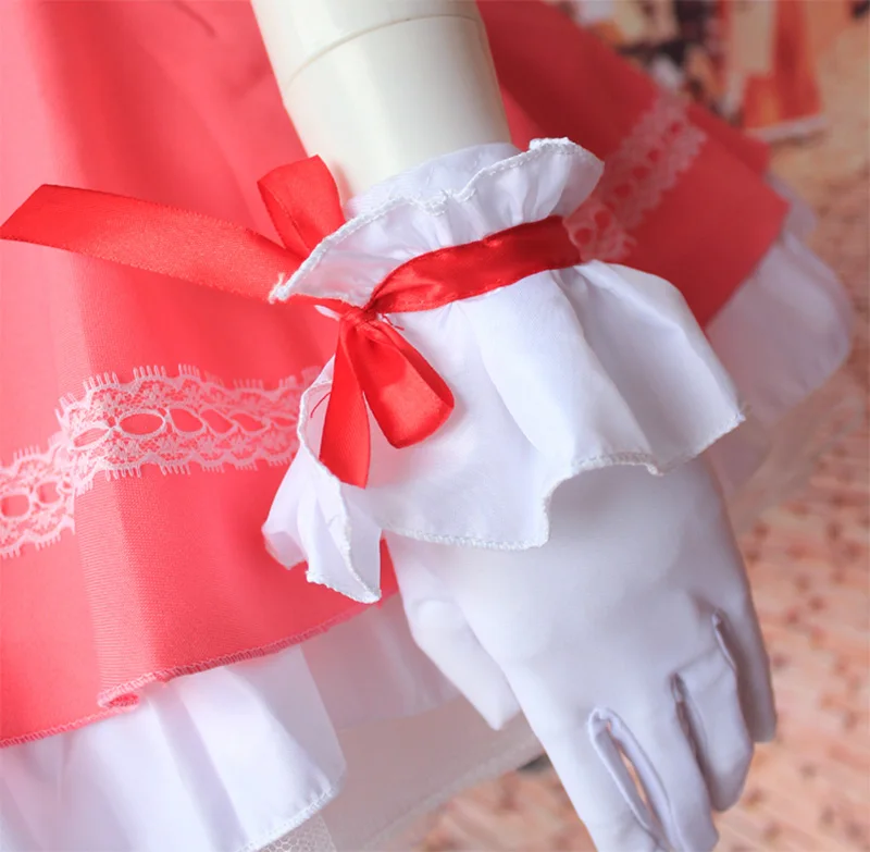 Для девочек розового цвета с рисунком Card Captor Sakura КИНОМОТО Сакура платье