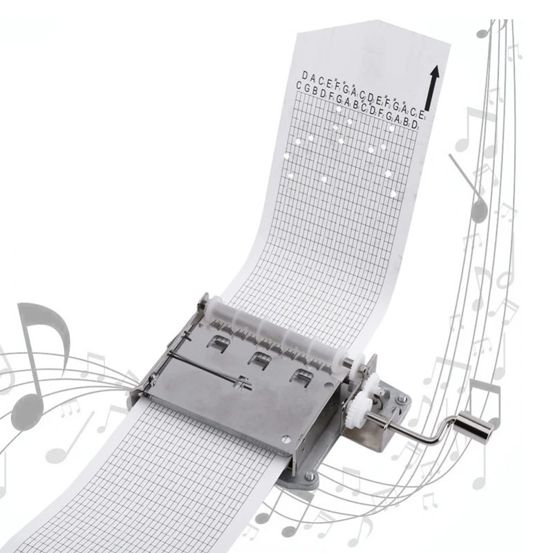 30-Note Tapes Hand Crank Music Mechanical Musical Box With Hole Puncher 3 Strips Create Your Own Diy | Дом и сад