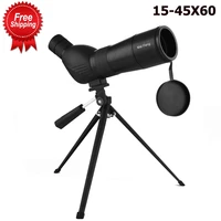 15 45x60 bak4 prism zoom target spotting scope light night vision waterproof telescope for birdwatching