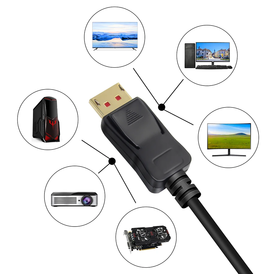 Кабель Displayport 1 4 144 Гц DP 8K DisplayPort в 2 кабель 8K/60 4K X 2K/144 HDR 2g-sync и freesync - купить по - Фото №1