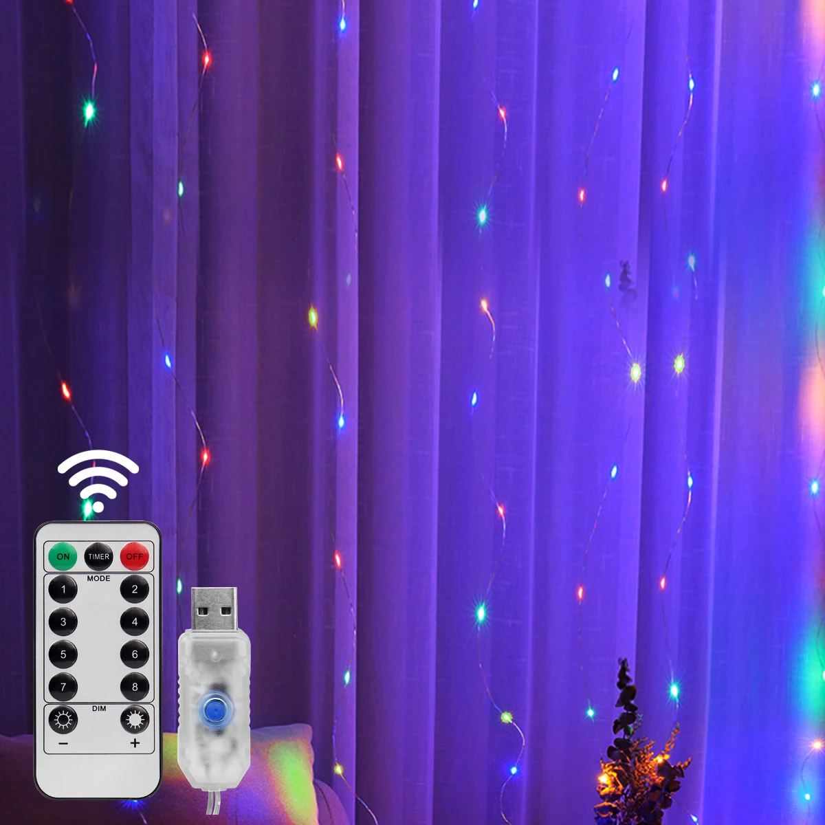 

1X3 2X3 3X3M RGB Christmas Lights Outdoor Waterproof Curtain Fairy Lights Garland For Xmas Gifts 2021 New Year Decor lighting