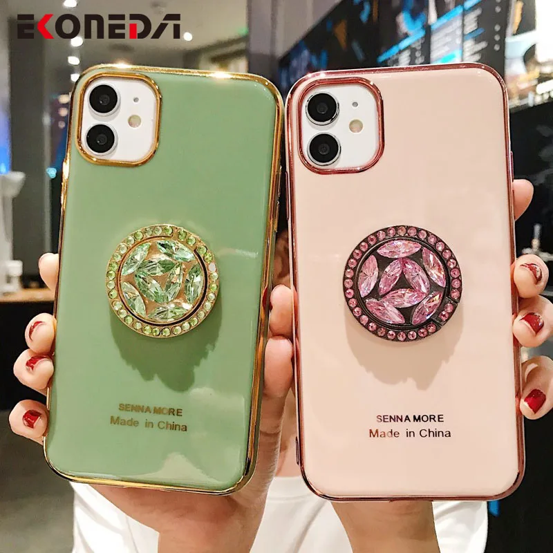 

EKONEDA Diamonds Finger Ring Case For Samsung Galaxy S20 Ultra S9 S10 Note 8 9 10 Plus A71 A70 A51 A50 Phone Holder Shell