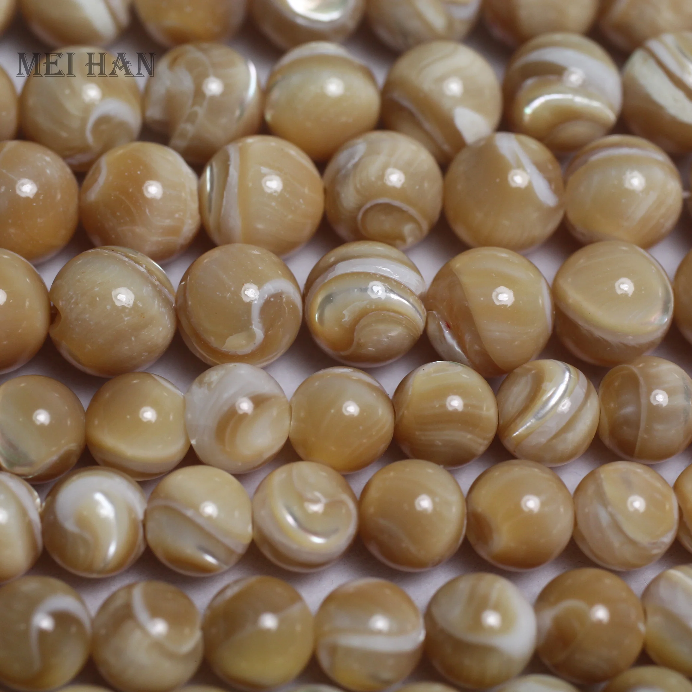 Оптовая продажа (2 нити/комплект) натуральная 8 мм желтая ракушка Бусины круглые