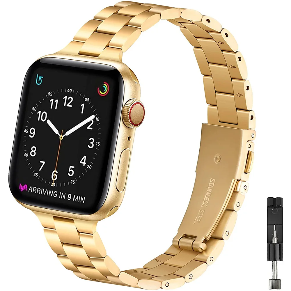 

Ремешок из нержавеющей стали для apple watch, металлический браслет для смарт-часов, 44 мм 40 мм 38 мм 42 мм, 7SE 6 5 4