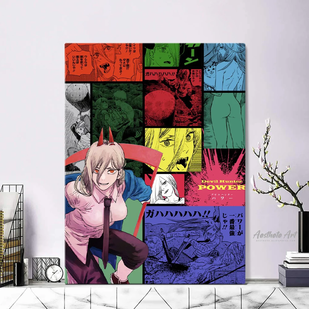 

Power Chainsaw Man Japanese Anime Manga Home Decor Canvas Painting Wall Picture Living Room Decoration Art Poster Print