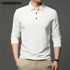 Рубашка-поло COODRONY C5050 Мужская, брендовая однотонная, деловая Повседневная, с длинными рукавами, весна-осень