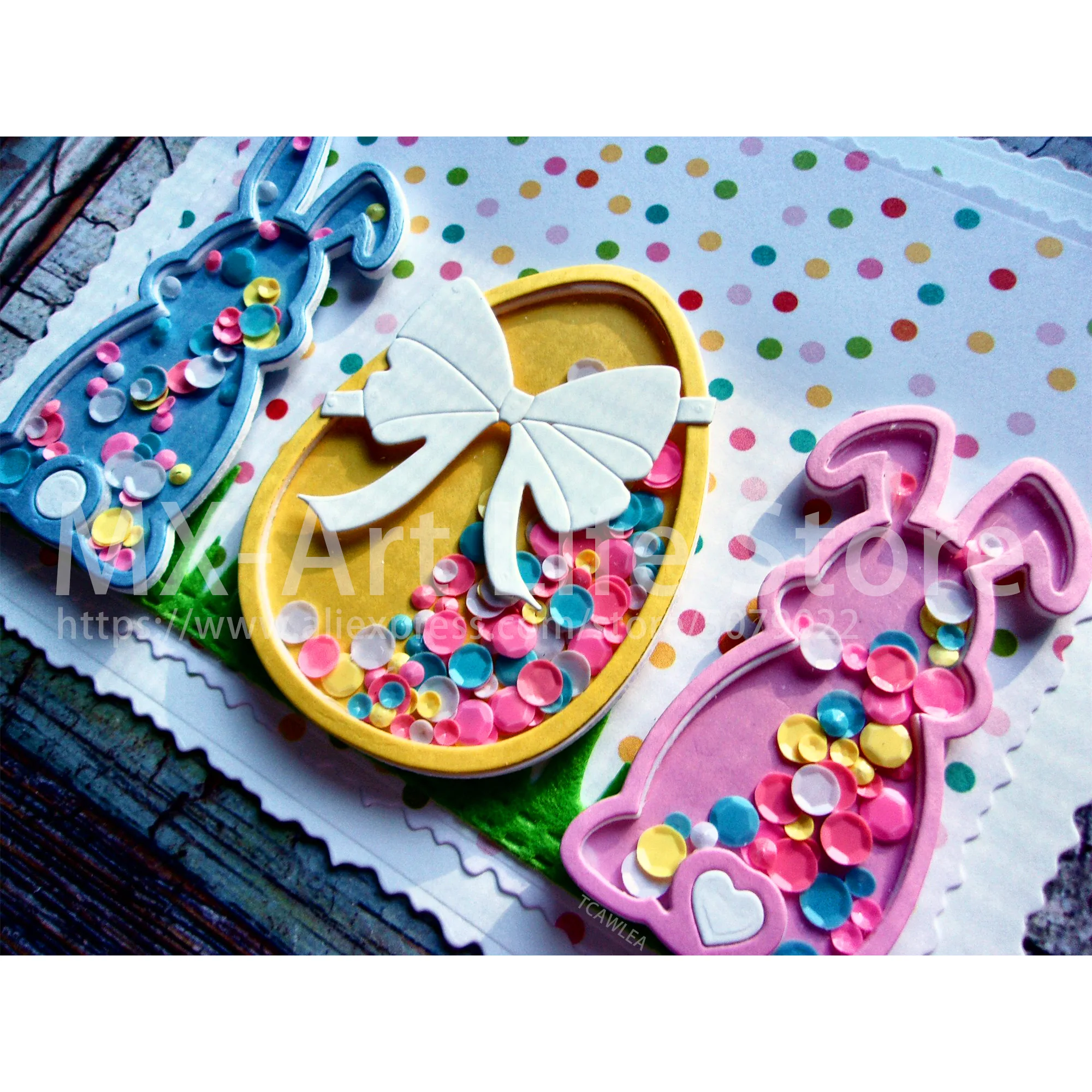 Милый Пасхальный шейкер в виде кролика металлические Вырубные штампы новый