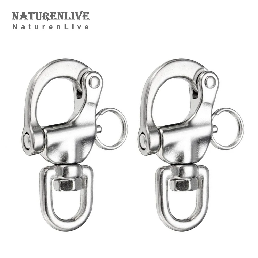 

2/4Pcs Swivel Snap Shackle 316 Stainless Steel Quick Connect Shackle Heavy Duty Snap Hook for Sailboat Spinnaker Halyard Sailing
