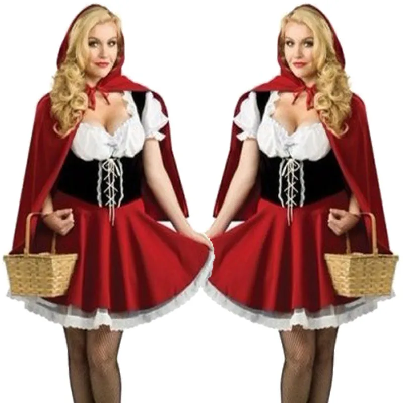 Новый наряд горничной для взрослых Красная Шапочка Платье косплея платье