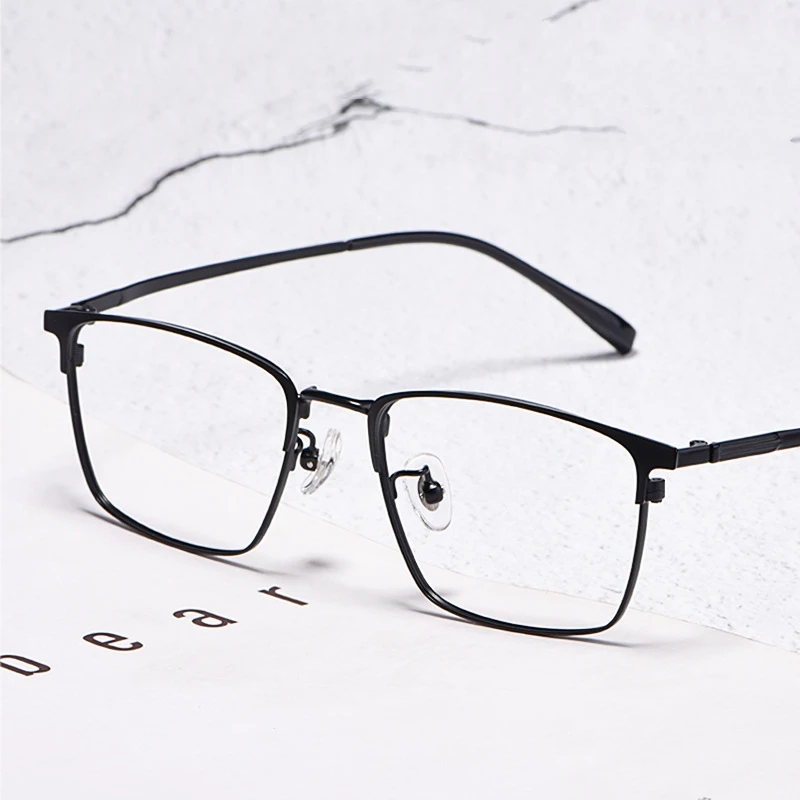 

Для мужчин Титан сплав полный кадр очки с оправой Бизнес оправа для очков, при близорукости Ретро Простой оправа для оптических очков 1105z