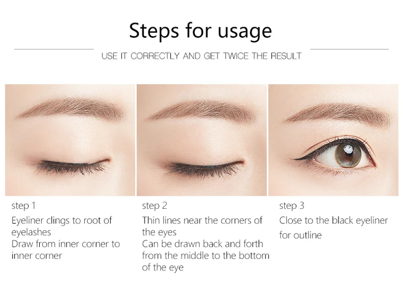 

1PCS Eyes Makeup Eyeliner Waterproof Long-lasting Black Eyeliner Pen Make Up Eye Liner Pencil Eyeliner Stamp Cosmetics