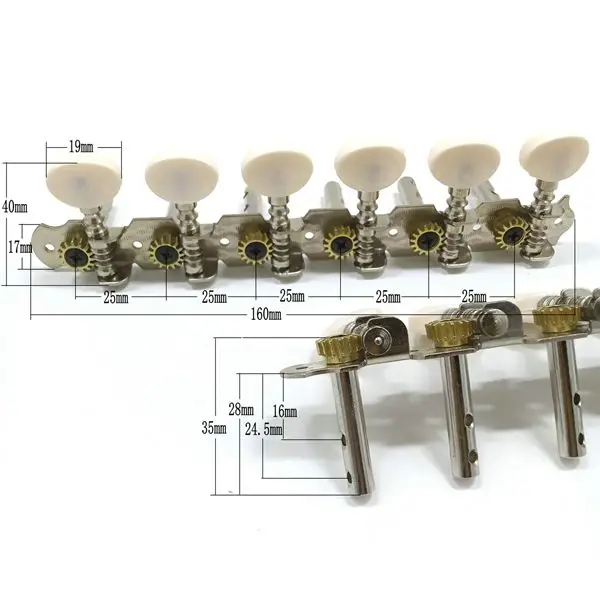 12 Strings Acoustic Guitar Tuning Pegs Chrome Plated Machine Heads 6L 6R Instruments Accessory Part | Спорт и развлечения