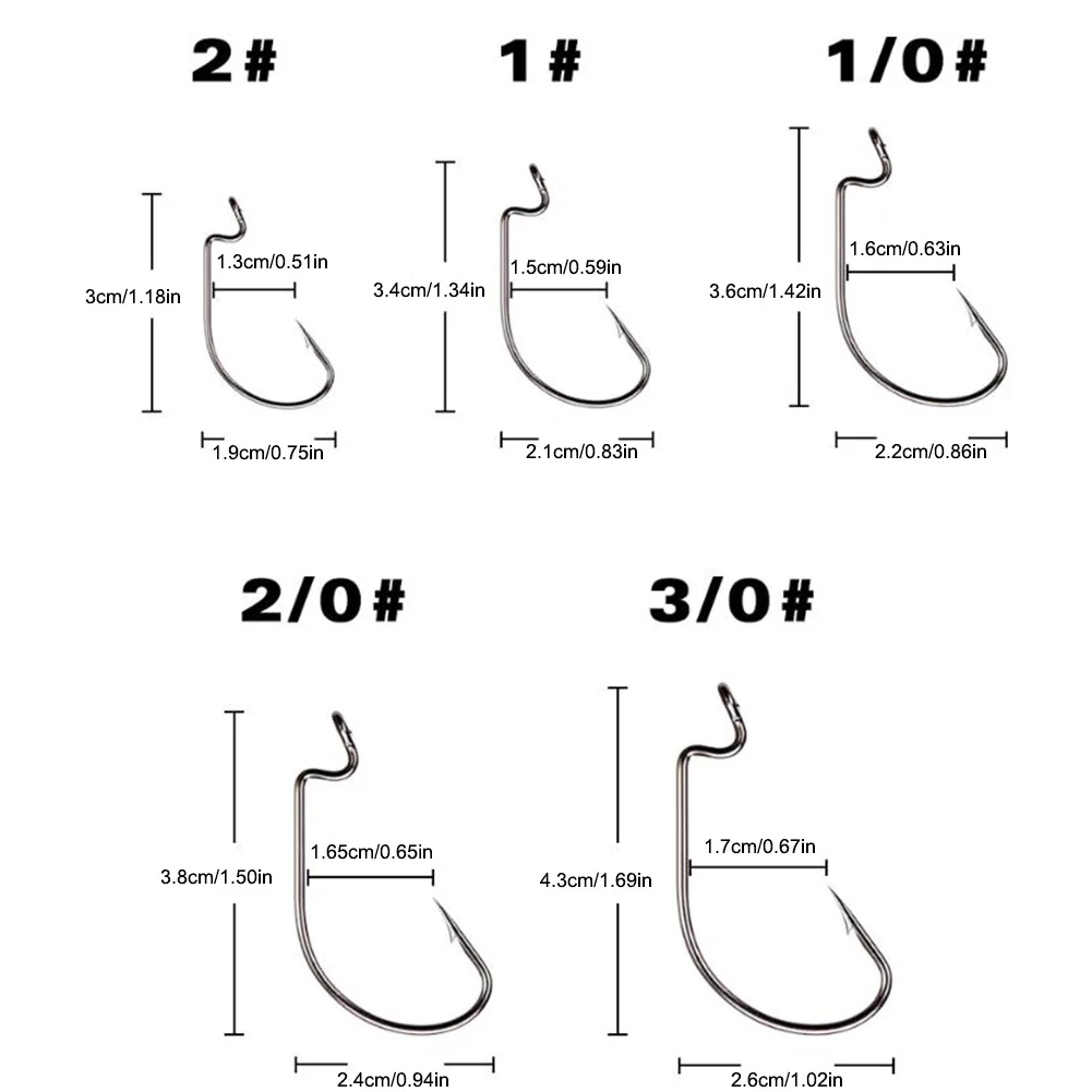 

50pcs/Lot Fishing Soft Worm Hooks High Carbon Steel Wide Super Lock Fishhooks Lure Softjerk Hooks Fishing Tackle Fishhooks