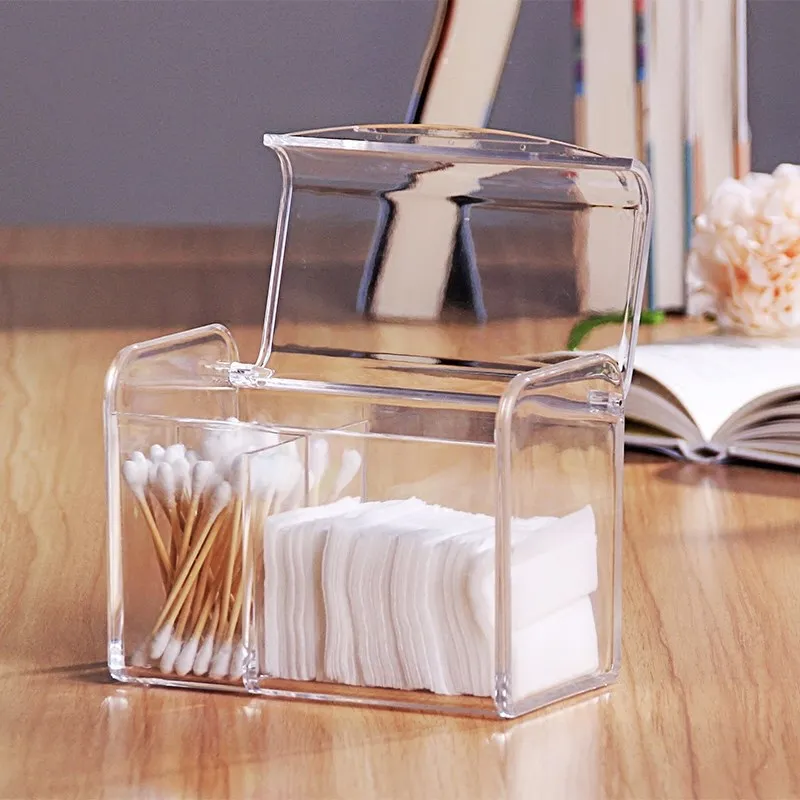 1/2/3 сетки негабаритных Макияж Контейнер для хранения ватных палочек прозрачный