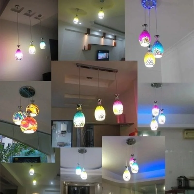 Турецкий марокканский подвесной светильник мозаичная Витражная лампа Ной