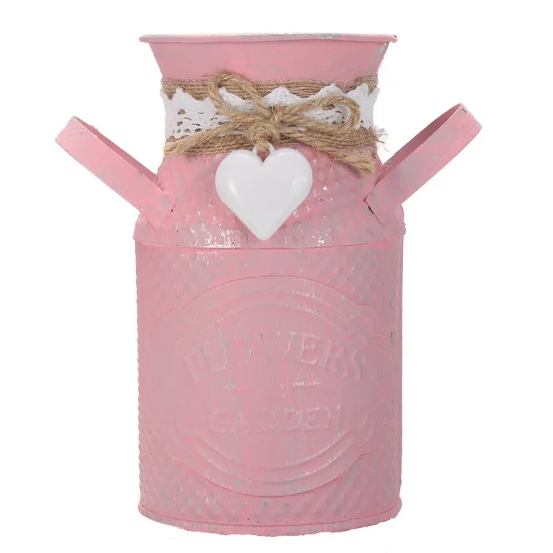 Ваза для цветов домашняя Цветочная композиция металлическая винтажная потертая