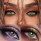 Цветные контактные линзы UYAAI 1 пара, натуральные контактные линзы для глаз, коричневые линзы, синие линзы, линзы кошачий глаз, серая линза, годовая распродажа