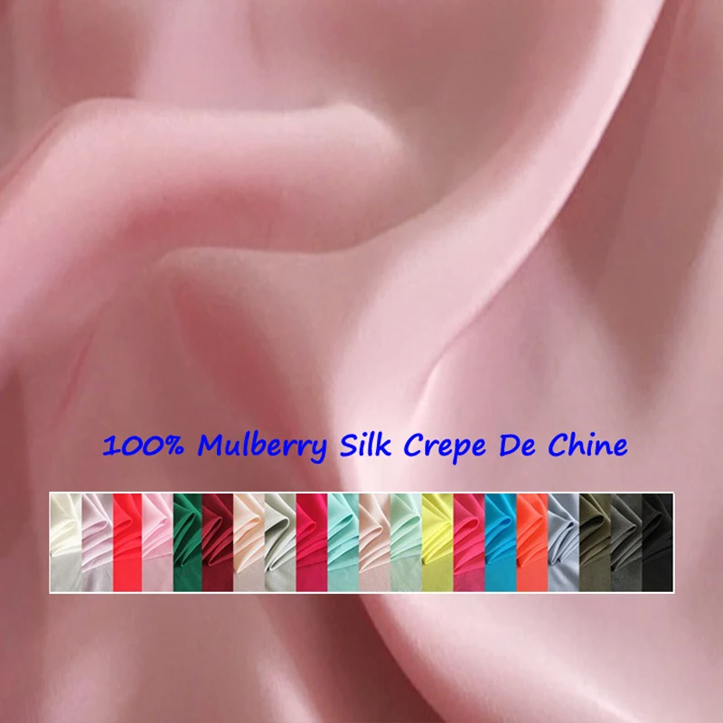 

100cm*140cm, Quality 16 momme Crepe Silk Fabric CDC White Black Pure Nature Silk Crepe De Chine