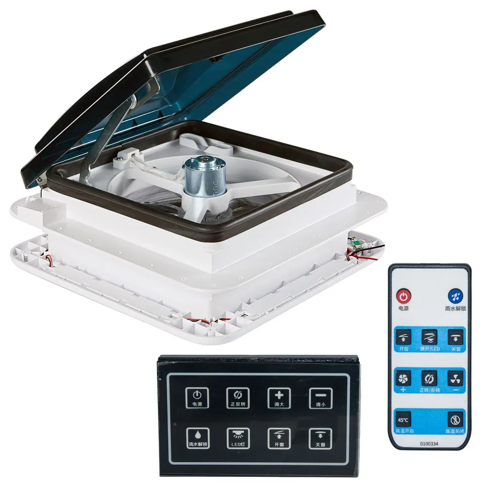 

11'' CE Electric with Wall Panel Remote Control Caravan Accessories RV Roof Ceiling Vents 12 Volt Fan with LED 0100485
