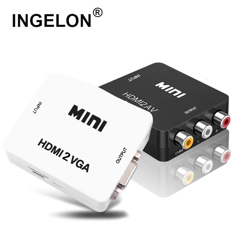 Ingelon преобразователь из VGA в HDMI AV RCA сплиттер 1080P Аудио VGA2AV/CVBS адаптер для ПК к