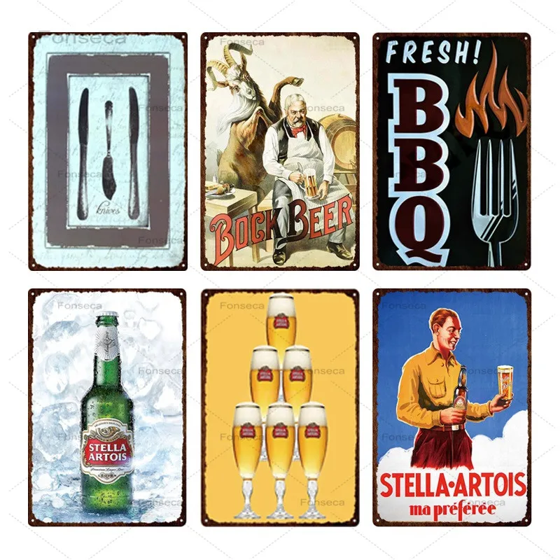 Металлическая тарелка для пива в бельгийском стиле оловянные знаки кофе