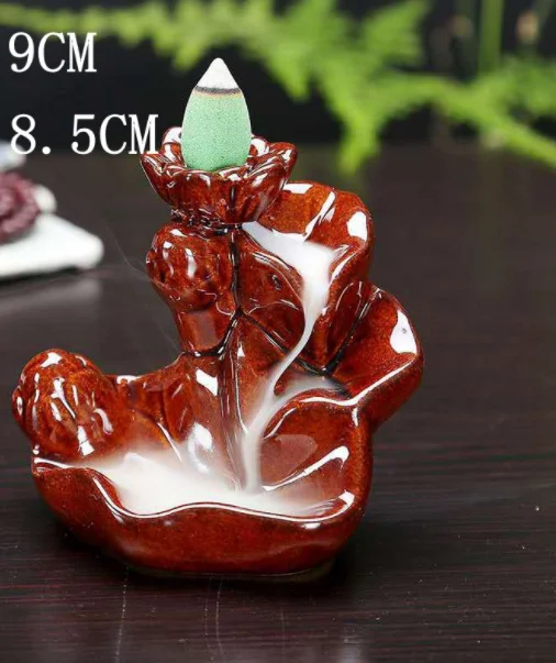 

Beauty landscape ceramic crafts chic Backflow Incense Burner ornaments Cone Censer Incense home decoration p5257
