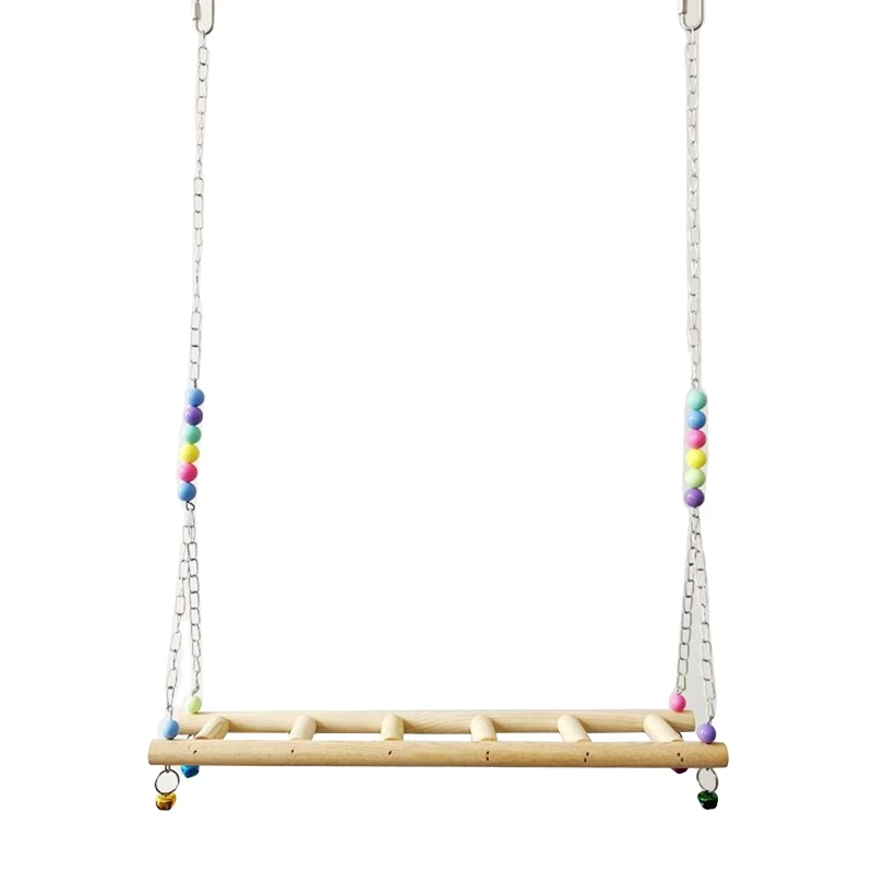 

Chicken Ladder Swing Perch Wood Hanging Stand Handmade Coop Chicks Rooster Hens Chew Exercise Toys