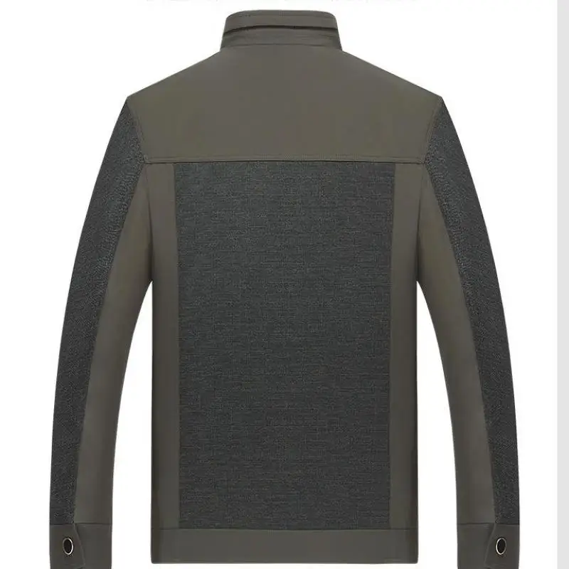 Мужская повседневная куртка среднего возраста черная тонкая из хлопка верхняя