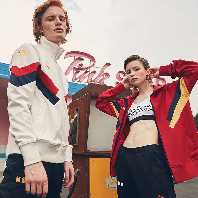 Мужская куртка в полоску сбоку KELME Весенняя Спортивная одежда для бега