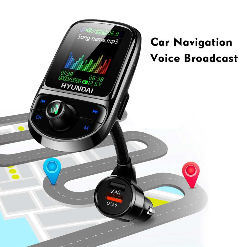 1 8 дюймов Автомобильный fm-передатчик BlueTooth универсальный MP3-плеер двойной зарядка