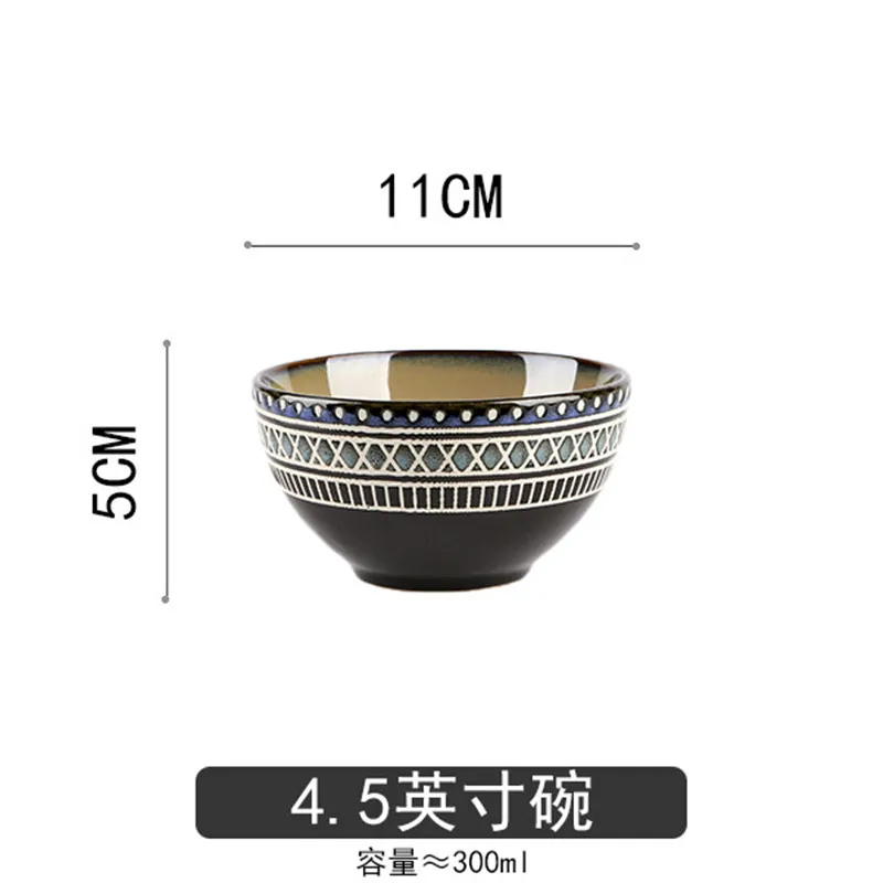 

16 pc Ceramic Dinnerware sets Reactive Plates Bowls set Tableware kitchen dishes vaisselle ramen bowl