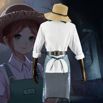 Anime game Identity V cosplay gardener Emma Woods New skin Skirt hat white gloves wig women halloween costume |