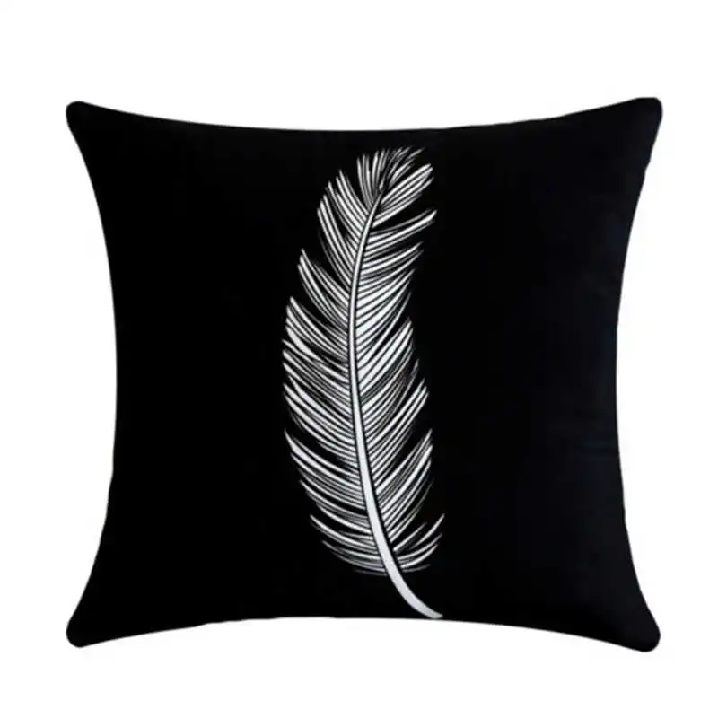 Белый чехол для дома черный подушки декор из хлопка и льна простая подушка | Дом
