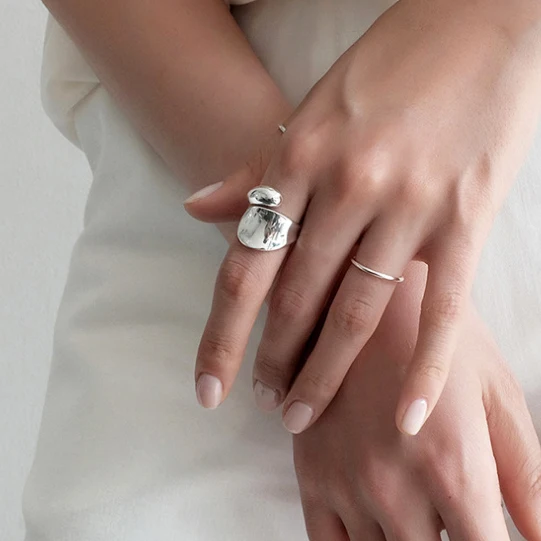 

Charm Finger Rings For Women Fashion Jewelry Cool Irregular Open Adjustable Ring Silver Color Ladies Jewellery