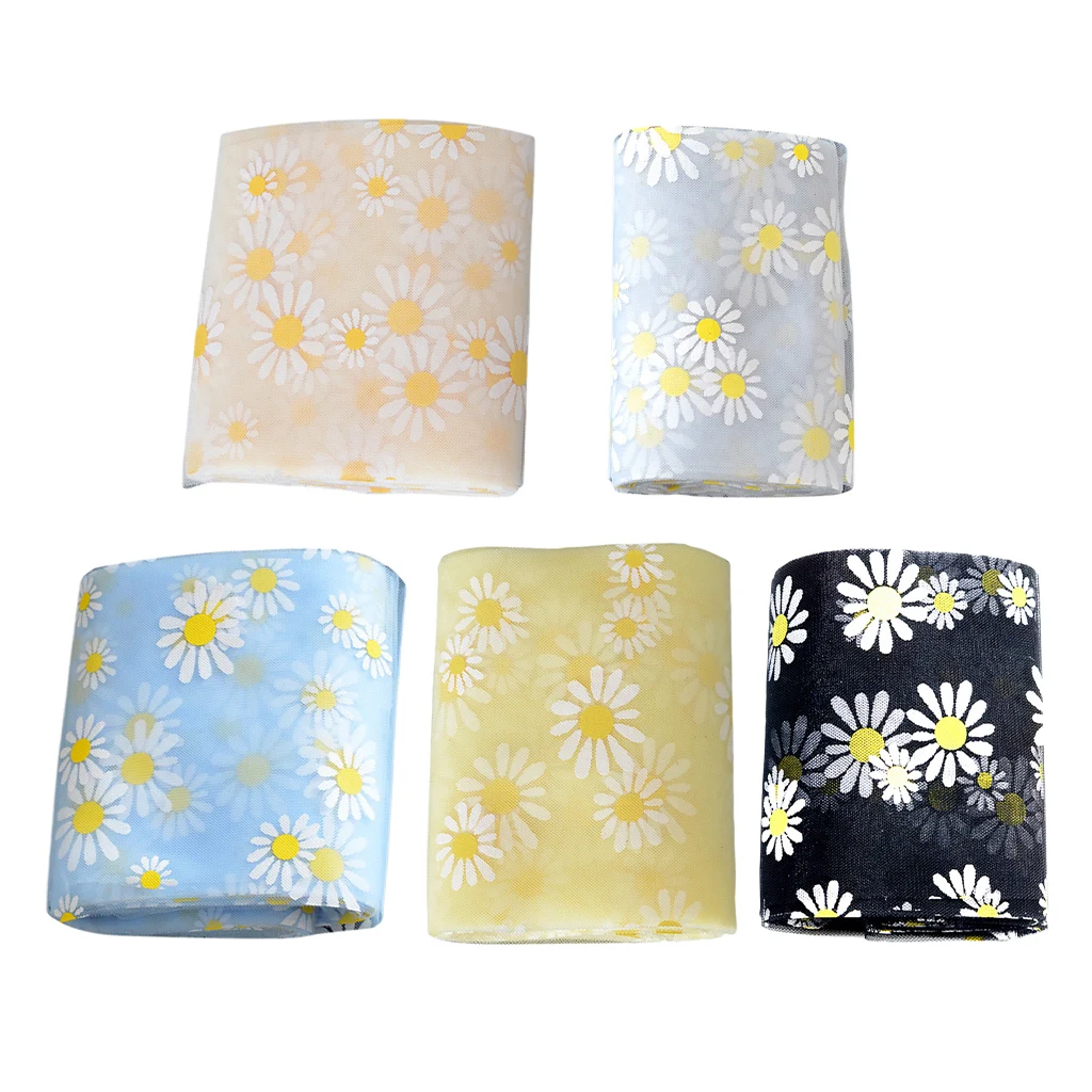 

5m Flowers Tulle Fabric, Decorative Tulle Net, Tulle Ribbon, Tulle Fabric, Table Runner, Table Ribbon