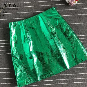 Женская облегающая юбка из натуральной овечьей кожи, с завышенной талией