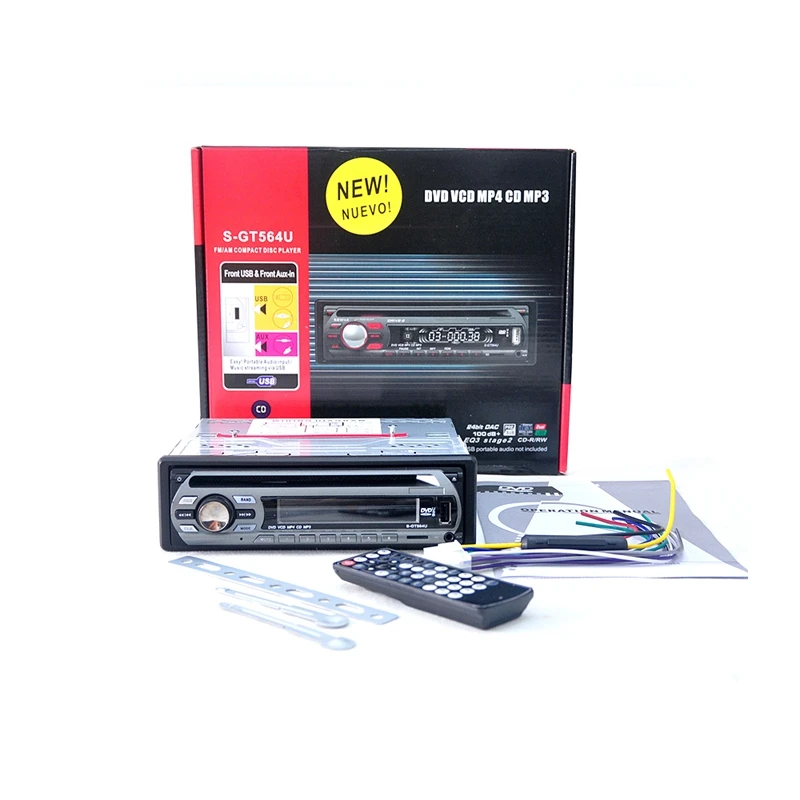 1 Din 12V dvd-плеер автомобиля аудио Cd Многофункциональный Dvd Vcd плеер с пультом