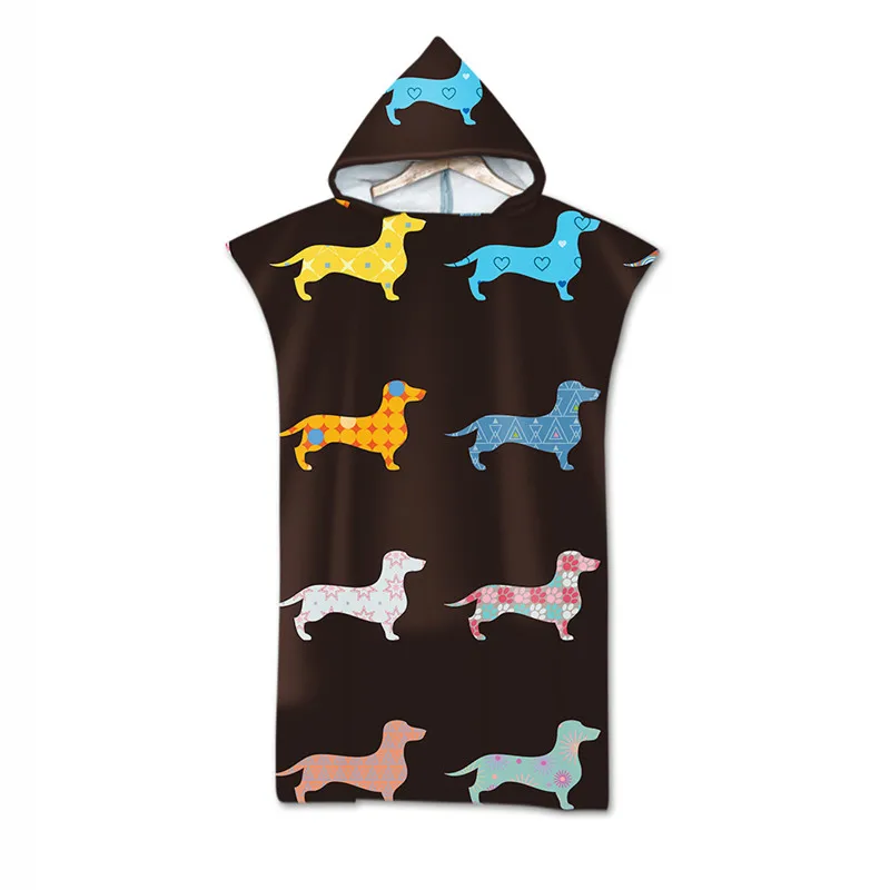 Женский Халат с капюшоном из микрофибры|Пляжная одежда| |