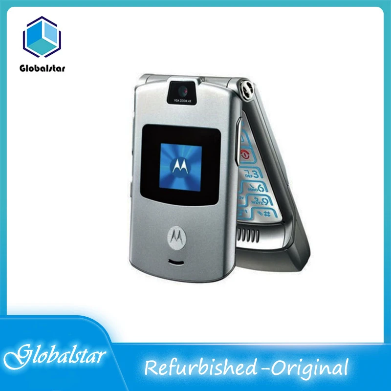 original unlocked motorola razr v3 mobile phone 2g gsm flip cellphone free shipping free global shipping