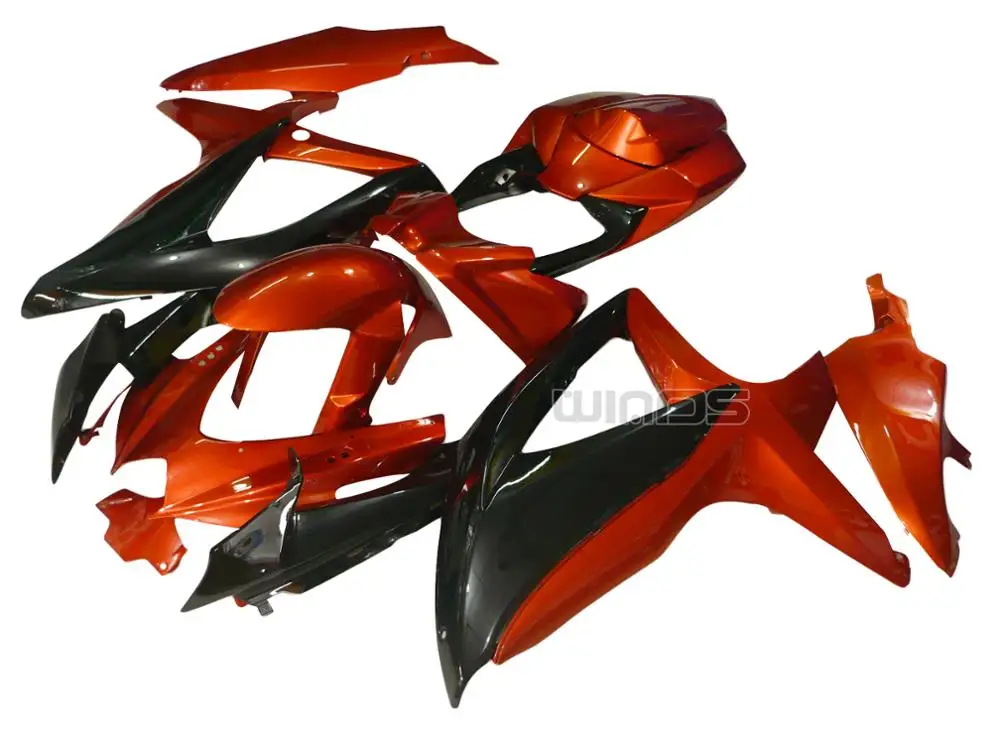 

For Suzuki GSXR600 GSXR750 K8 2008-2010 ABS Injection Body Fairing Kit Glossy Dark Orange Black