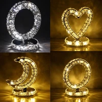 crystal table lamp k9 crystal bedside lamp for bedroom studio table round led lamp decorative table lamp glass crystal light