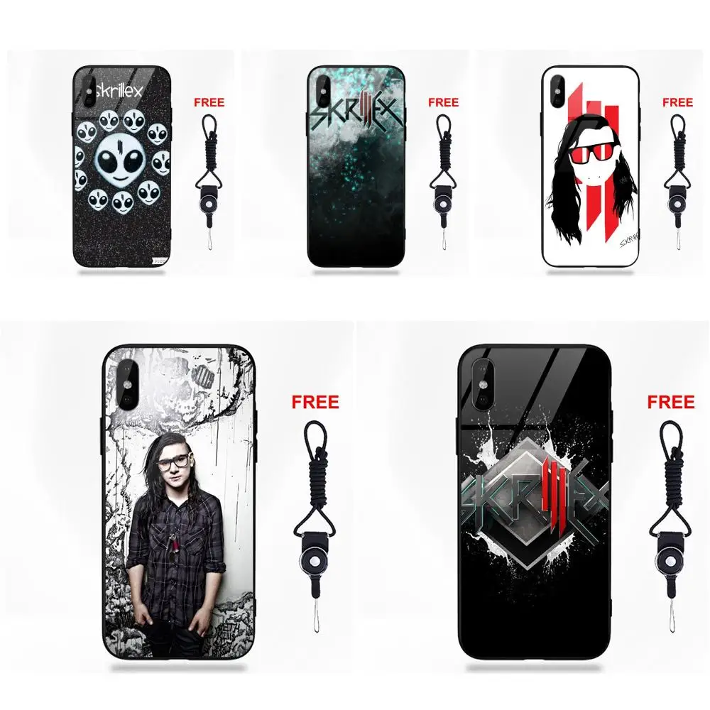 Dj Musice Skrillex логотип закаленное стекло Капа для Huawei Honor 7X P20 Lite Mate 10 Pro Galaxy S8 S9 Plus Redmi 5