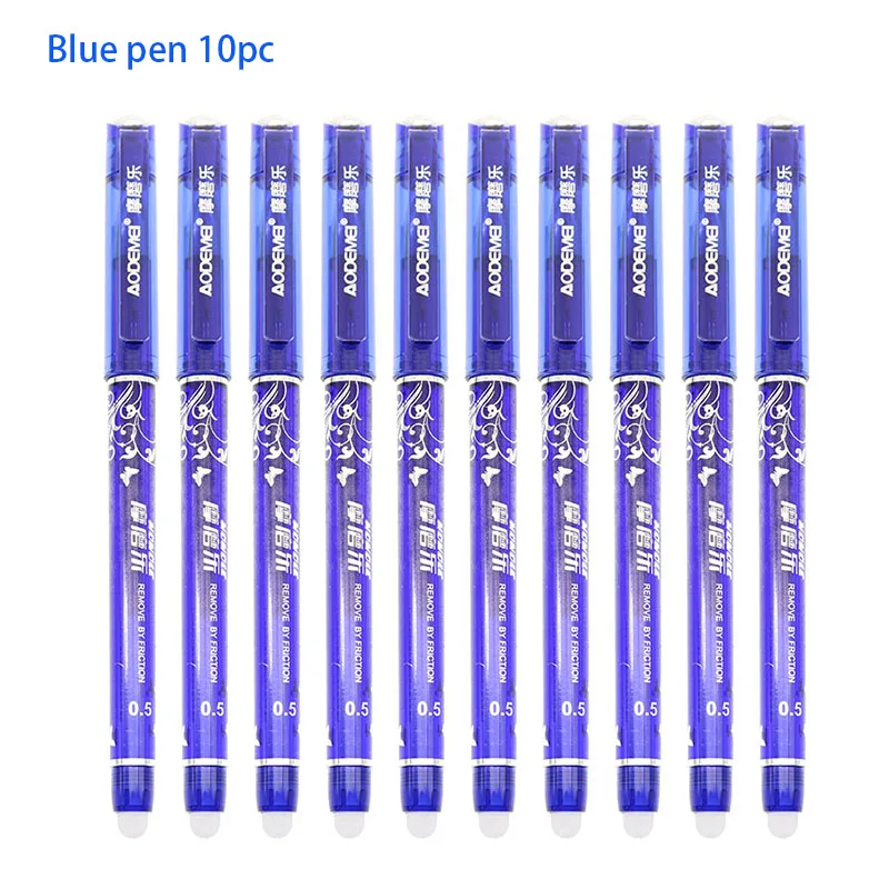 blue 10/коробка со стирающимися чернилами волшебный гель ручка студенческий экзамен запасные ручки синего цвета темно-синий/черный/красный письменные принадлежности канцелярские принадлежности шариковая ручка - Цвет: blue